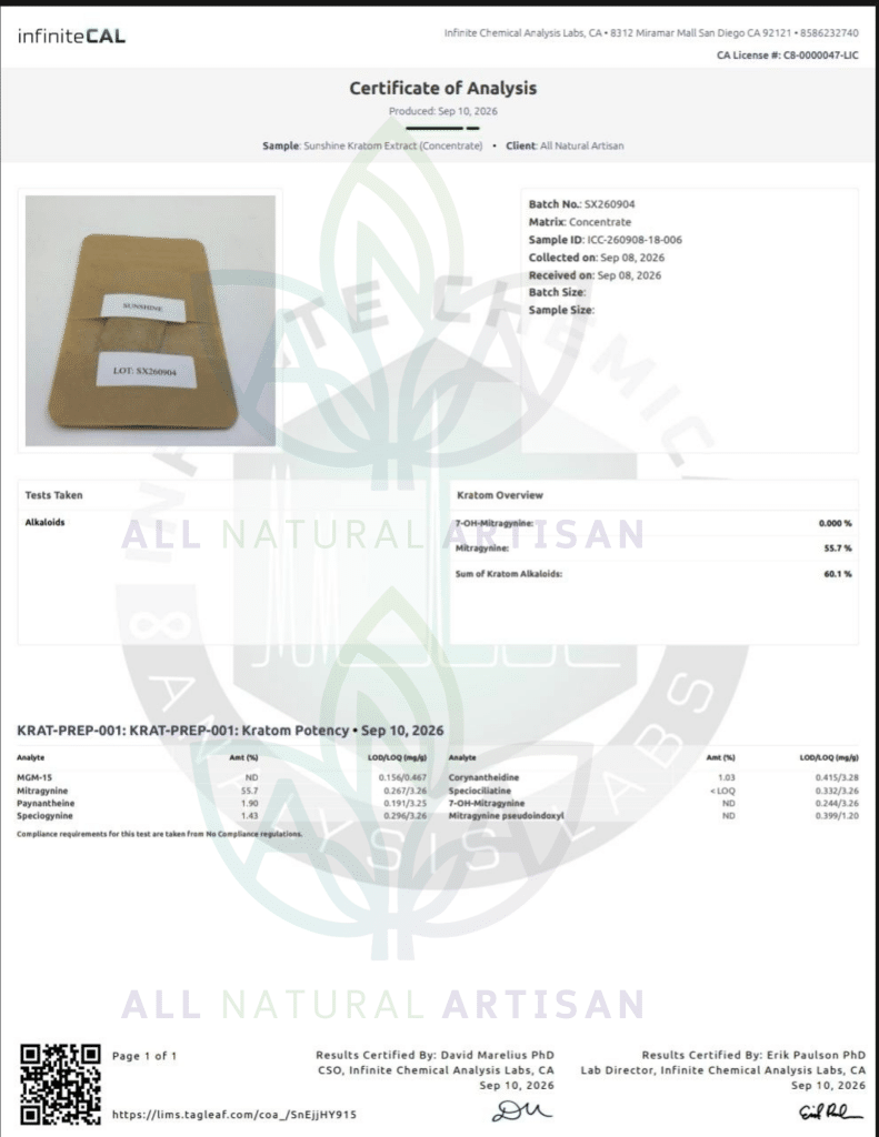COA Sunshine watermarked